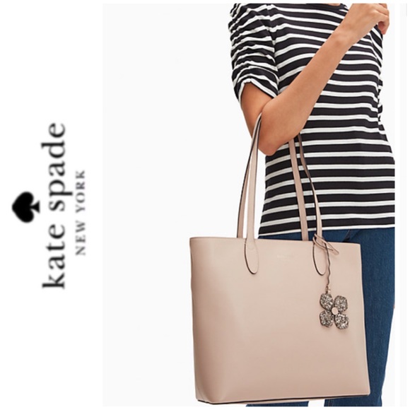 NWT Kate Spade leather zip tote warm beige - Picture 8 of 8